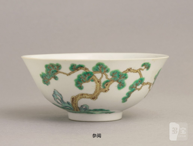 清道光  粉彩鹤鹿同春图杯 - 图2
